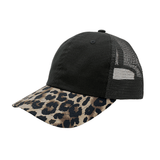 MEGA CAP Leopard Visor Trucker Cap - MC6885B - 150 TEES GIFTS & MORE