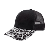 MEGA CAP Leopard Visor Trucker Cap - MC6885B - 150 TEES GIFTS & MORE