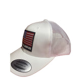 One Nation Under God Hat. America Flag Hat. White Trucker Hat. Biker hat