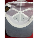 American Flag Hat. Heather Gray and White Trucker Hat. Biker Hat