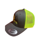 2A Hat, 2nd Amendment EST 1791 Hat. Charcoal/Neon Green Trucker Hat