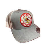 Fire Department Hat. Fire Fighter Hat. Heather Gray / White Trucker Hat