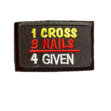 One Cross Three Nails Forgiven Hat. Charcoal and White Trucker Hat. Biker Hat