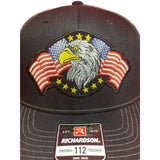 America Flag with America Eagle on Richardson R112 Trucker Hat.