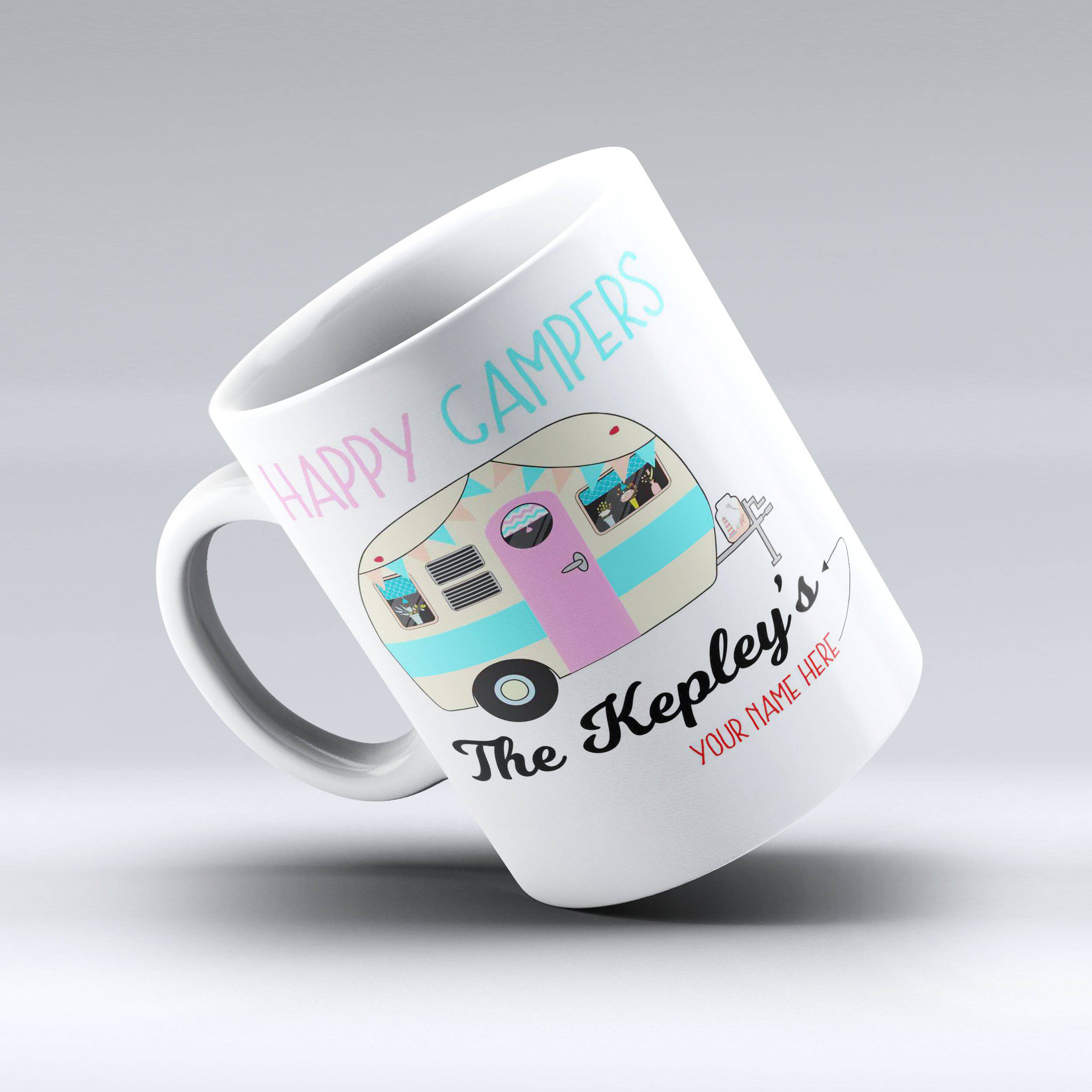 Happy Camper Mug Coffee Mug -  Personalized Camp Mug - 150TEES.COM - 150 TEES GIFTS & MORE