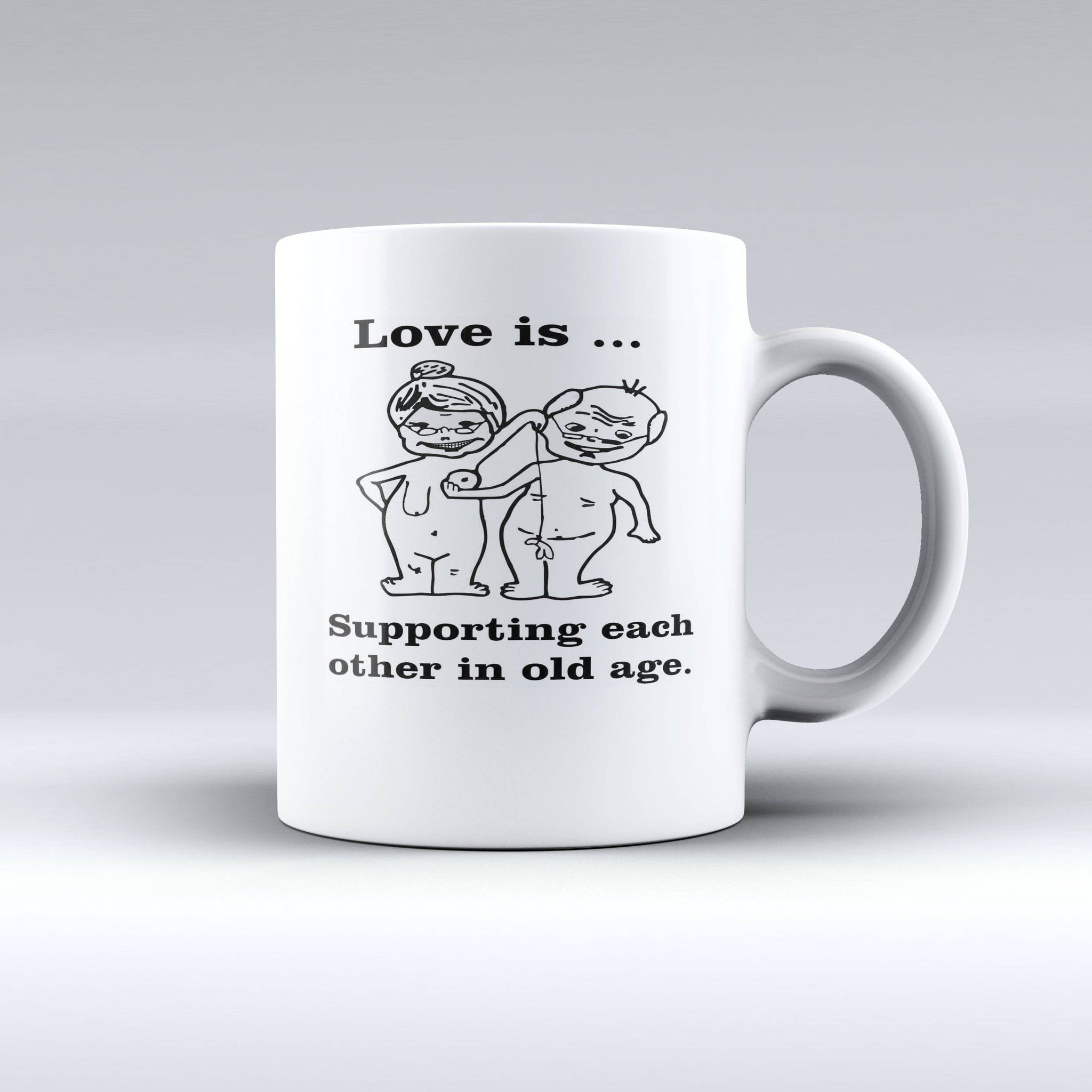 Love is supporting each other in old age - Cute Coffee Mug