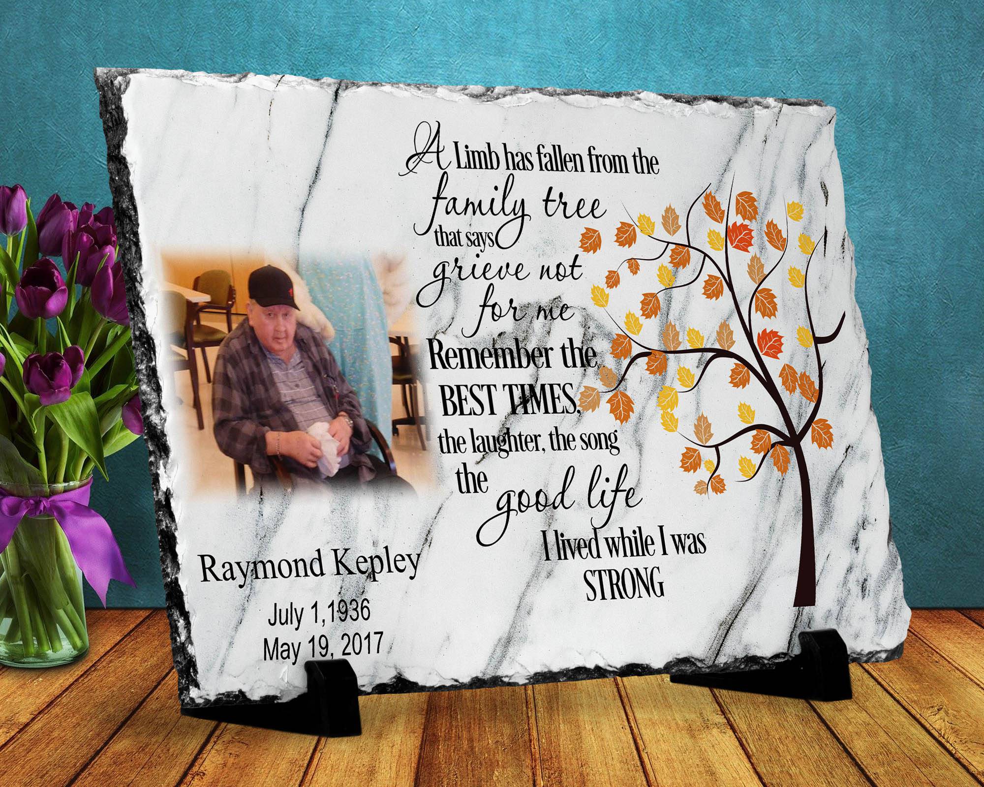 Personalized Memorial Slate Plaque , Custom Memorial Slate Plaque - 150 TEES GIFTS & MORE