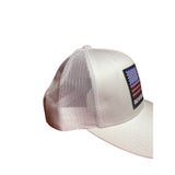 One Nation Under God Hat. America Flag Hat. White Trucker Hat. Biker hat