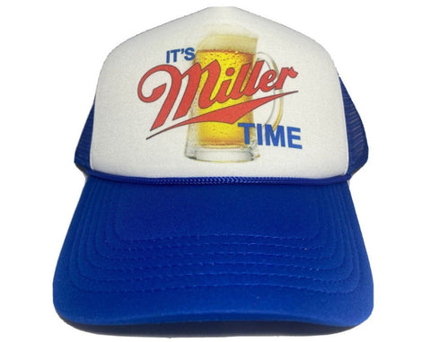 Miller BEER HAT IT'S Miller Time Miller Time Vintage Trucker Hat.